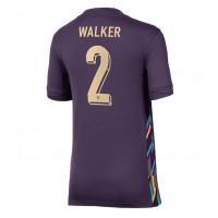 Camiseta Inglaterra Kyle Walker #2 Visitante Equipación para mujer Eurocopa 2024 manga corta